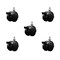 Service Caster 2'' Black Metal Hood Twin Caster Locking Nylon Wheel 5/16 Thread Stem, 5PK SCC-TS02S50D-NYS-FB-B-5161812-5 - alternate 1